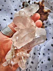 Extremely Gorgeous Unique Samadhi Pink & Green Quartz Elestial Double Terminated Cluster From The Himalayas - Earth Family Crystals