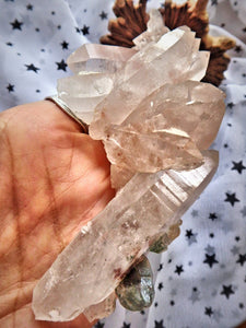 Extremely Gorgeous Unique Samadhi Pink & Green Quartz Elestial Double Terminated Cluster From The Himalayas - Earth Family Crystals