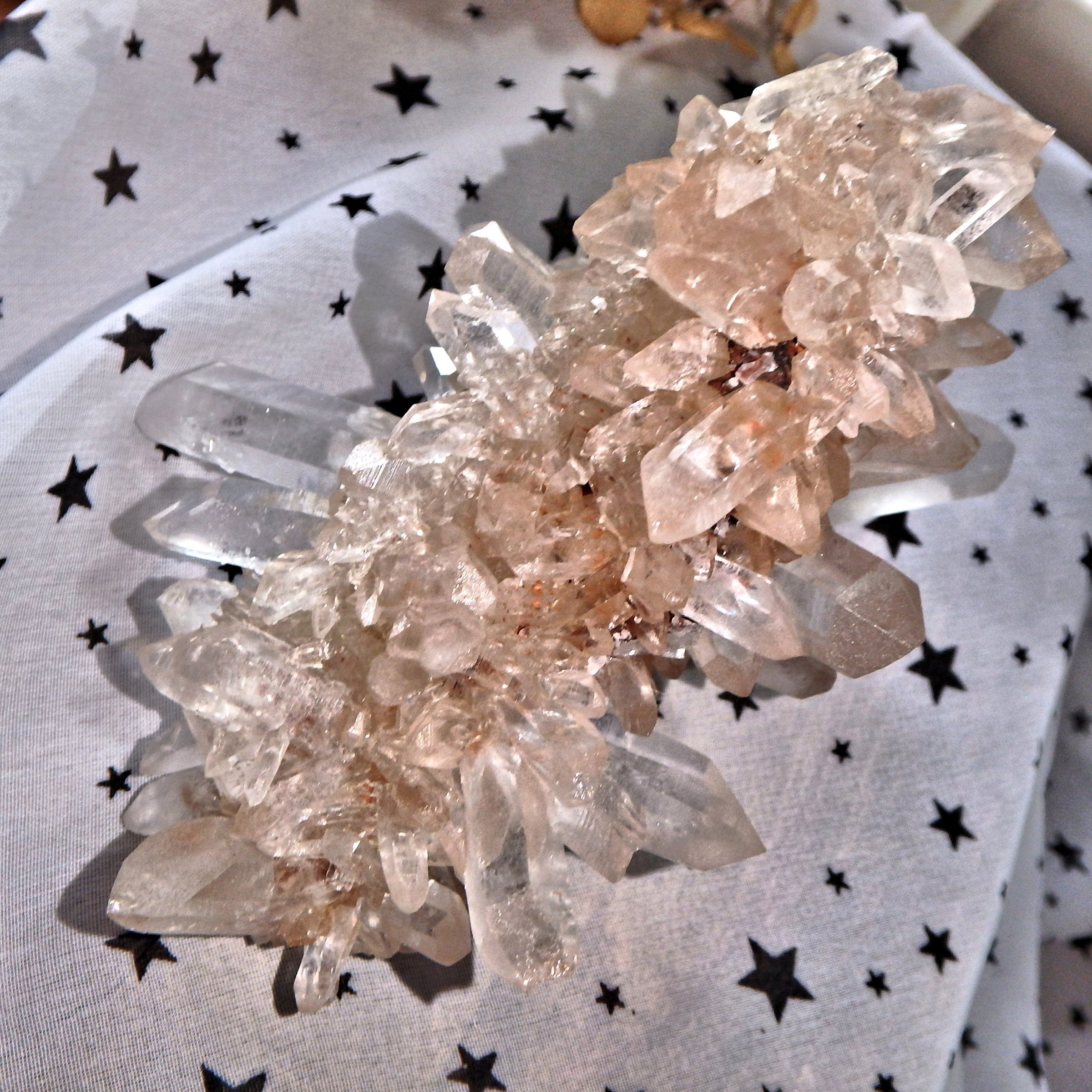 Self Standing Pink Samadhi Himalayan Quartz Hedgehog Cluster