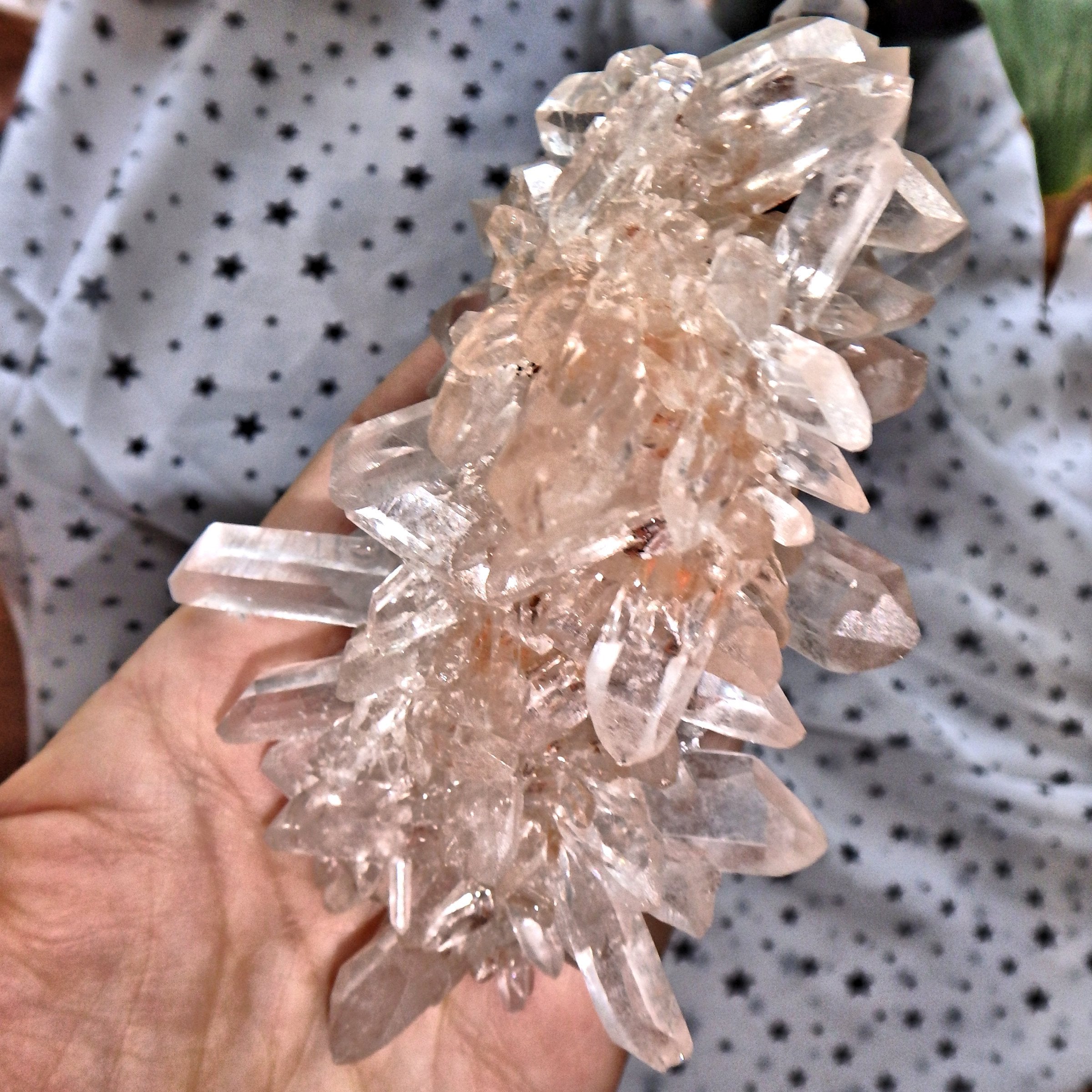 Self Standing Pink Samadhi Himalayan Quartz Hedgehog Cluster