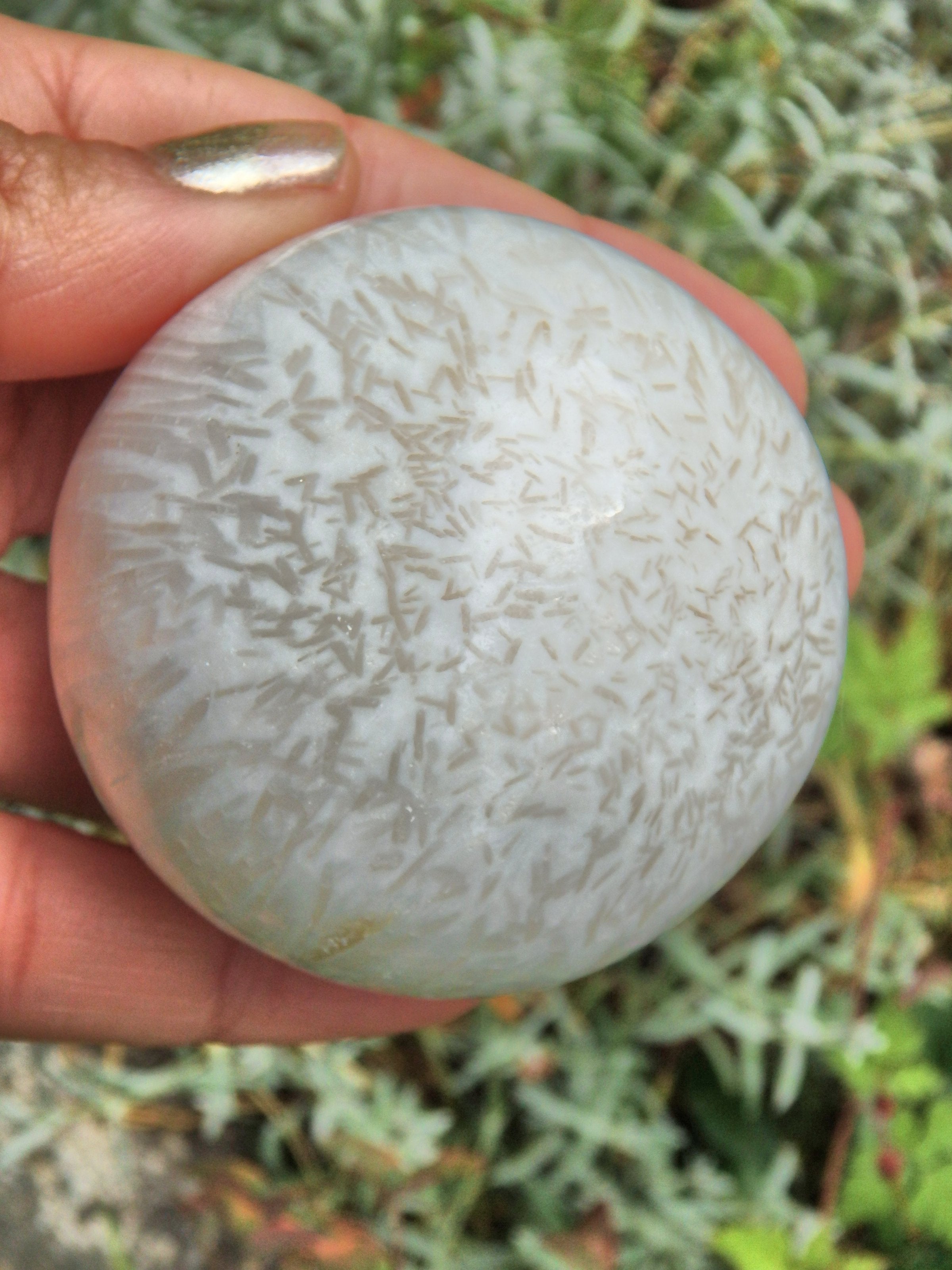 Silky Blooming Flower Patterns Creamy White Scolecite Sphere From India