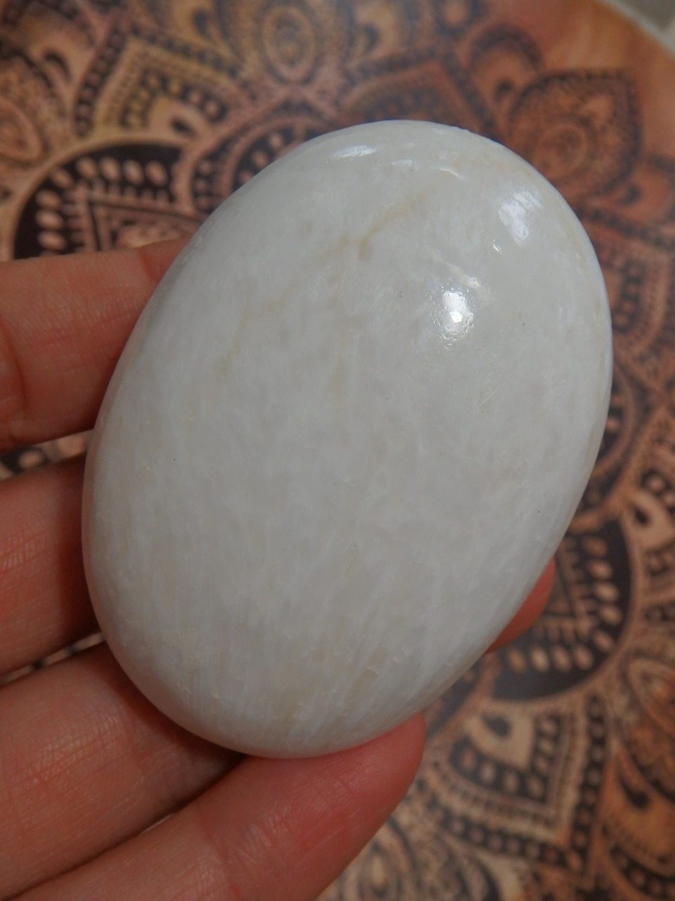 RESERVED~Pretty Creamy White Scolecite Hand Held Specimen 1 - Earth Family Crystals