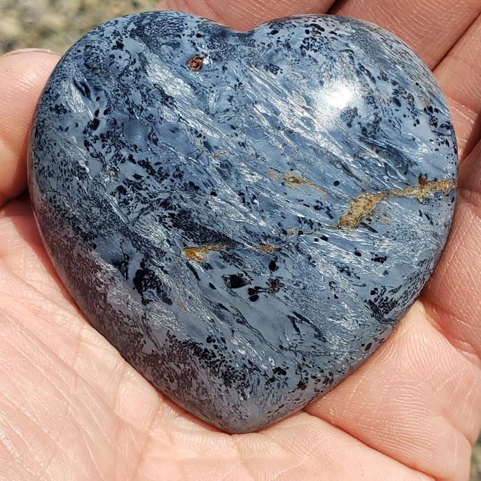 Rare Incredible Silky Patterns Large Pietersite Heart Carving from Namibia #2 - Earth Family Crystals