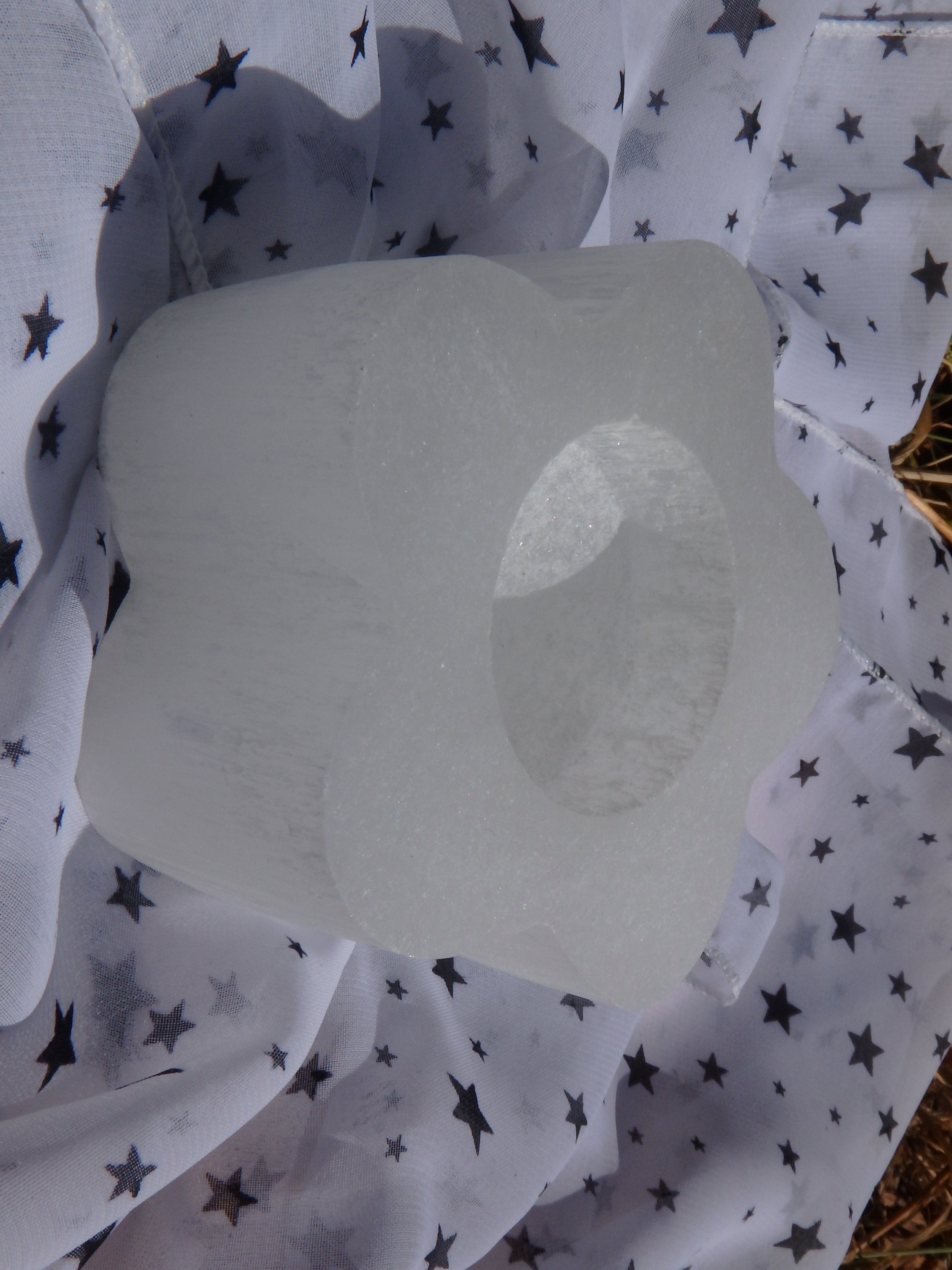 Stunning Flower Selenite Tea Light Candle Holder - Earth Family Crystals