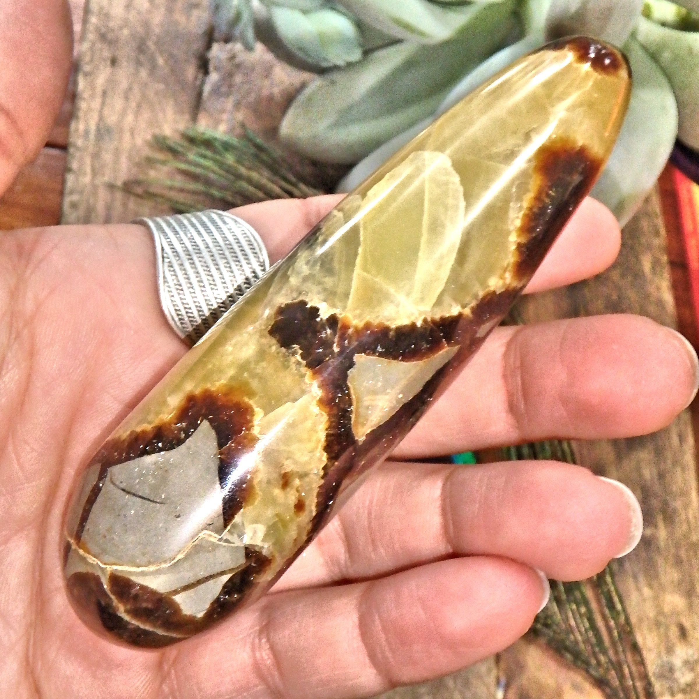 One of a Kind Patterns Septarian Dragon Wand Carving