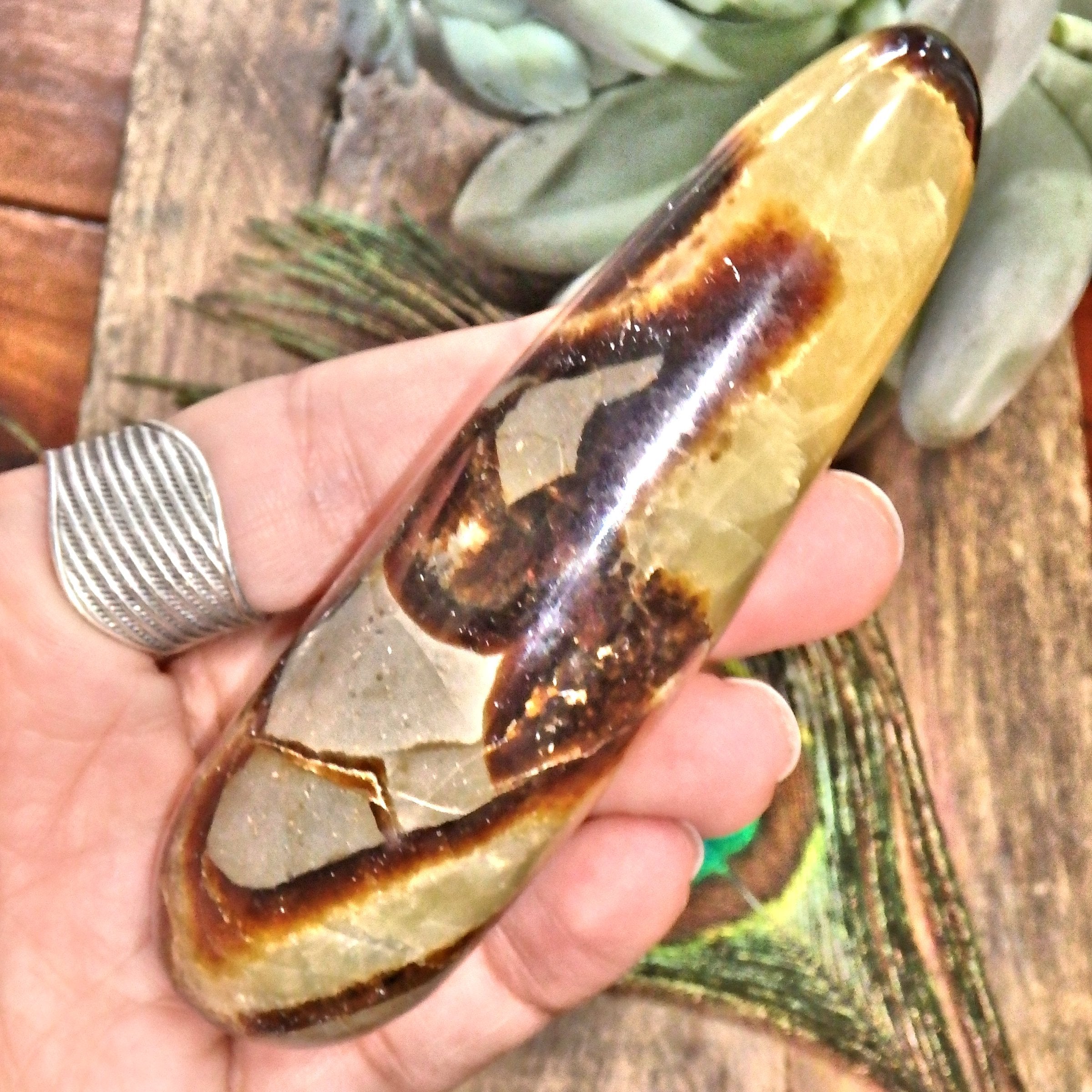 One of a Kind Patterns Septarian Dragon Wand Carving