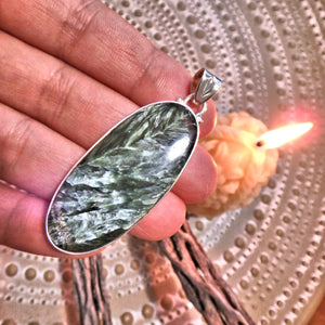 Serendipity Seraphinite Pendant Sterling Silver (Includes Silver Chain)