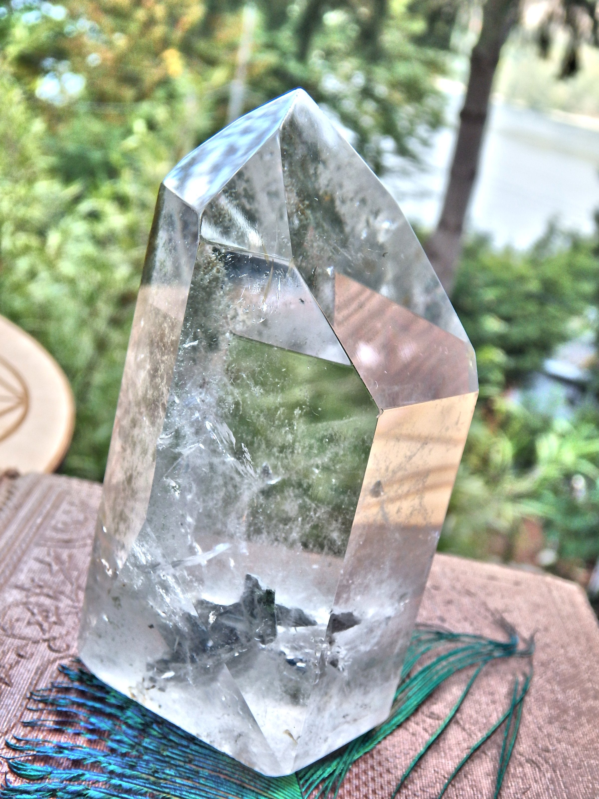 Shamanic Dream Quartz Free Form Standing Tower With Floating Fragment Inside REDUCED