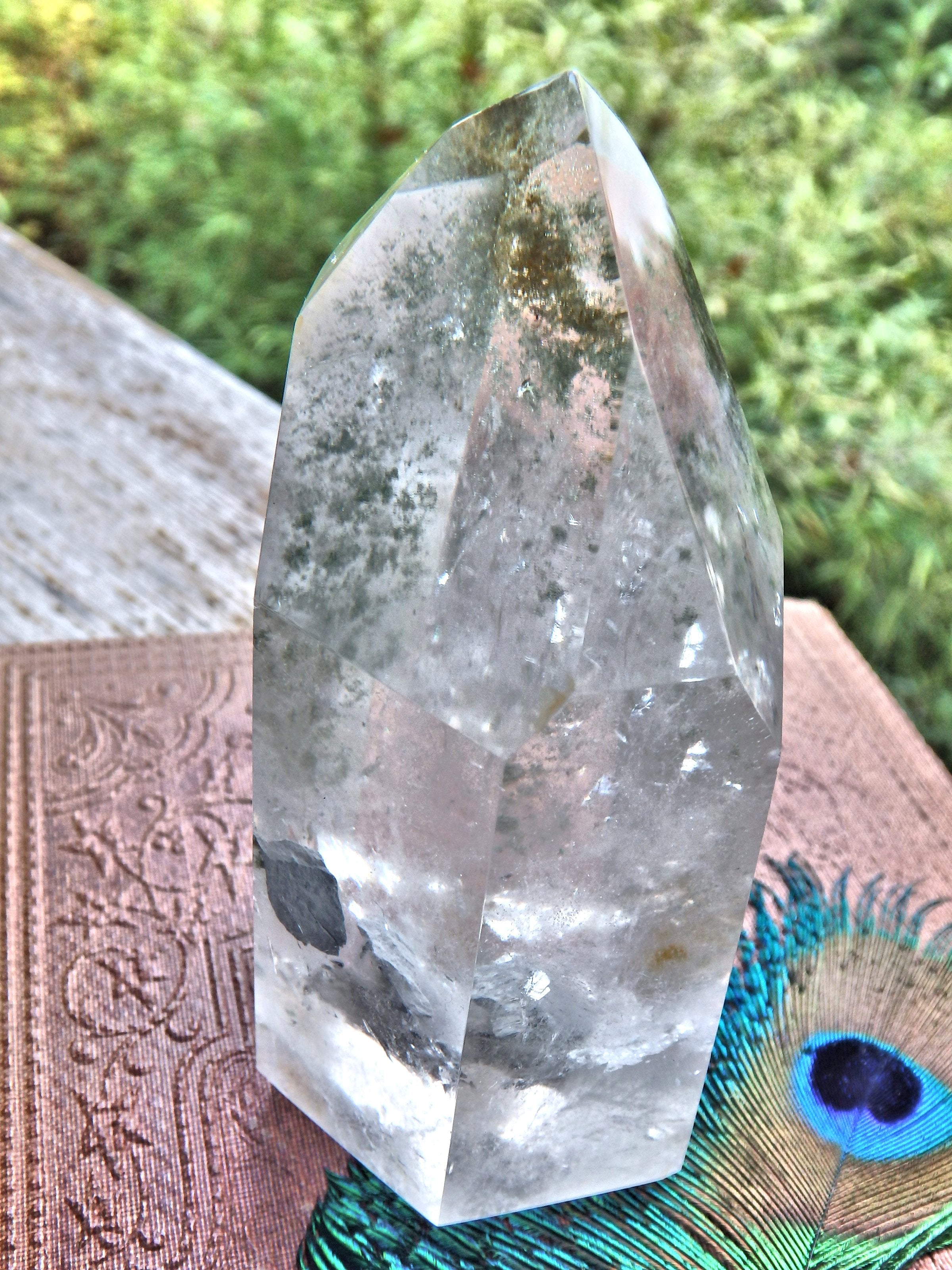 Shamanic Dream Quartz Free Form Standing Tower With Floating Fragment Inside REDUCED