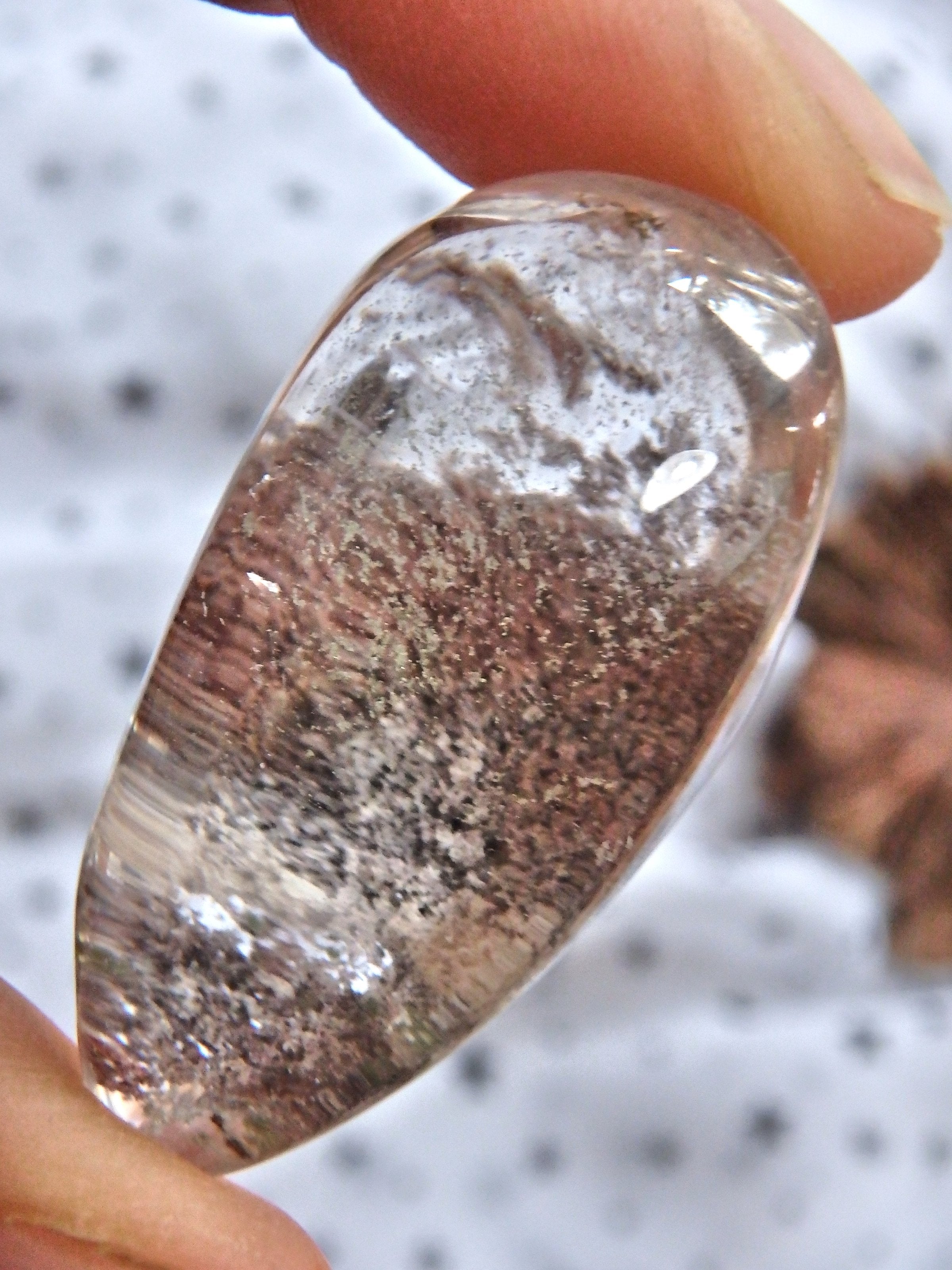 Shamanic Dream Quartz Tear Drop Shape Hand Held Specimen From Brazil 1