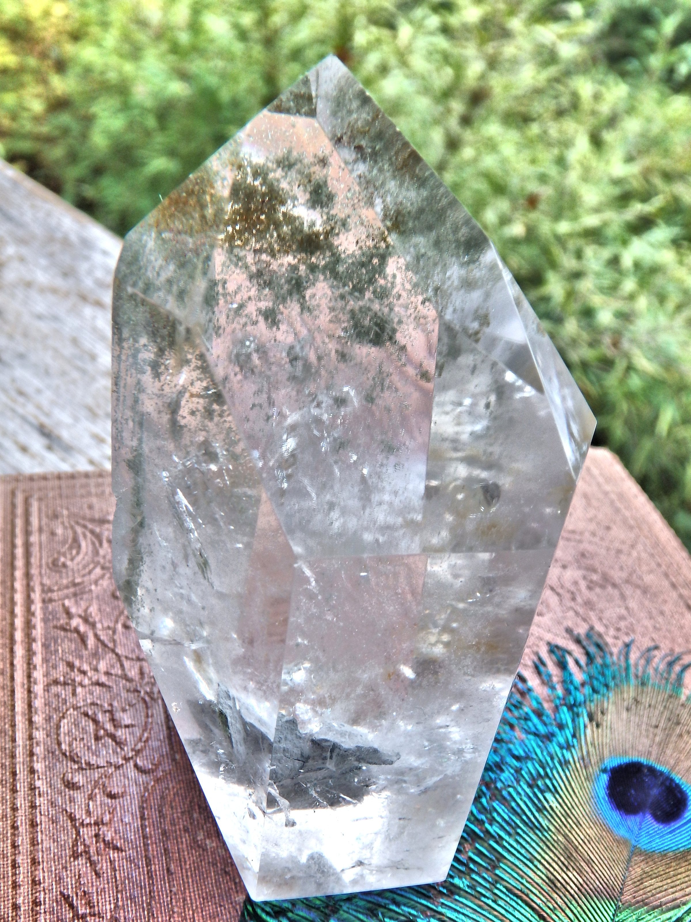 Shamanic Dream Quartz Free Form Standing Tower With Floating Fragment Inside REDUCED