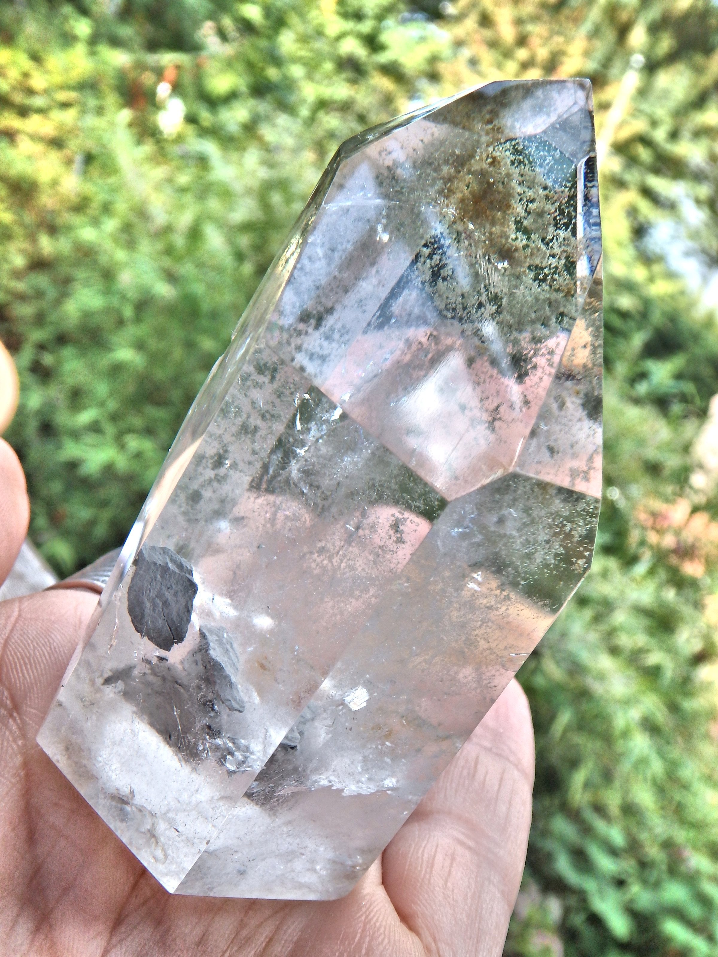 Shamanic Dream Quartz Free Form Standing Tower With Floating Fragment Inside REDUCED