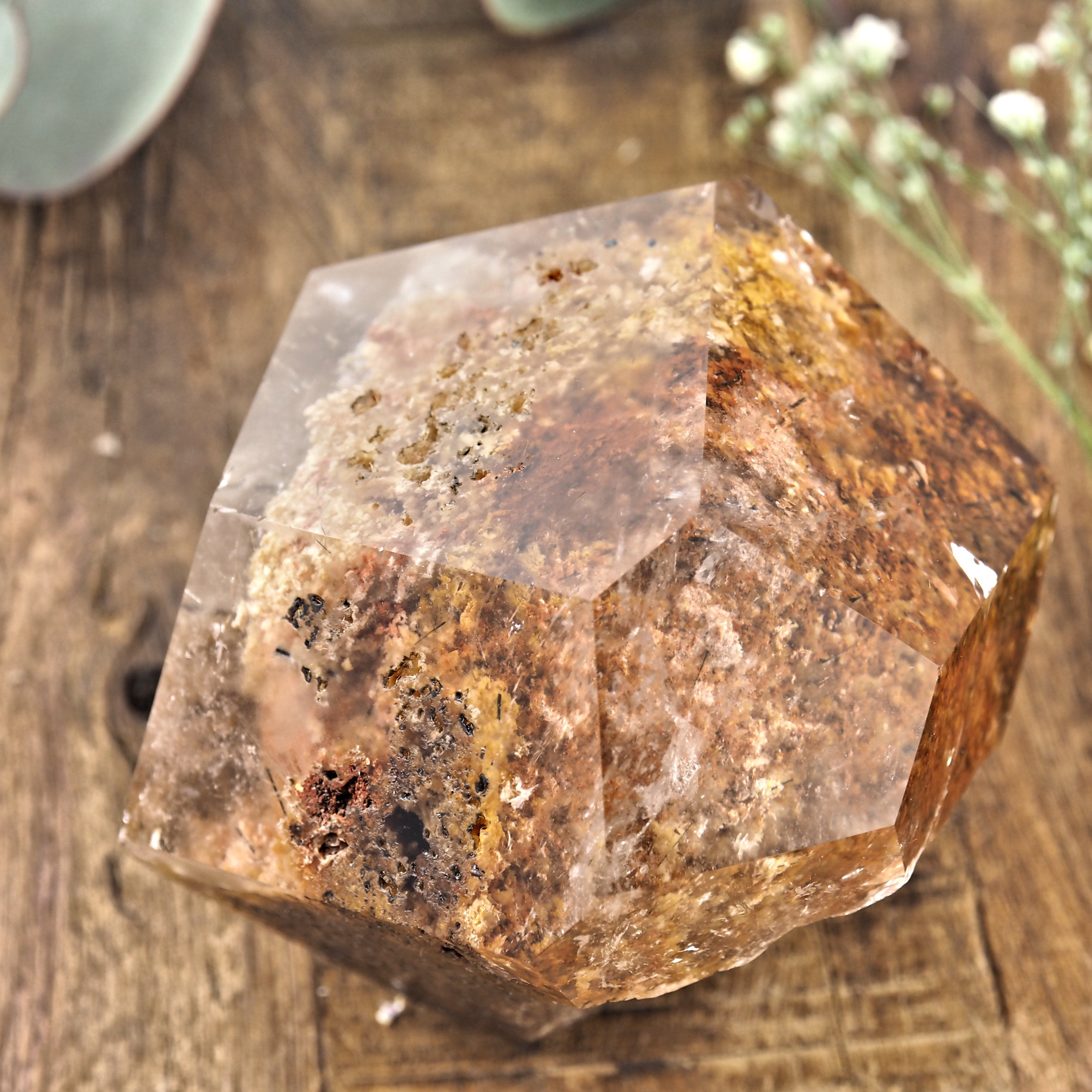 Unique Shamanic Dream Quartz Partially Polished From Brazil - Earth Family Crystals