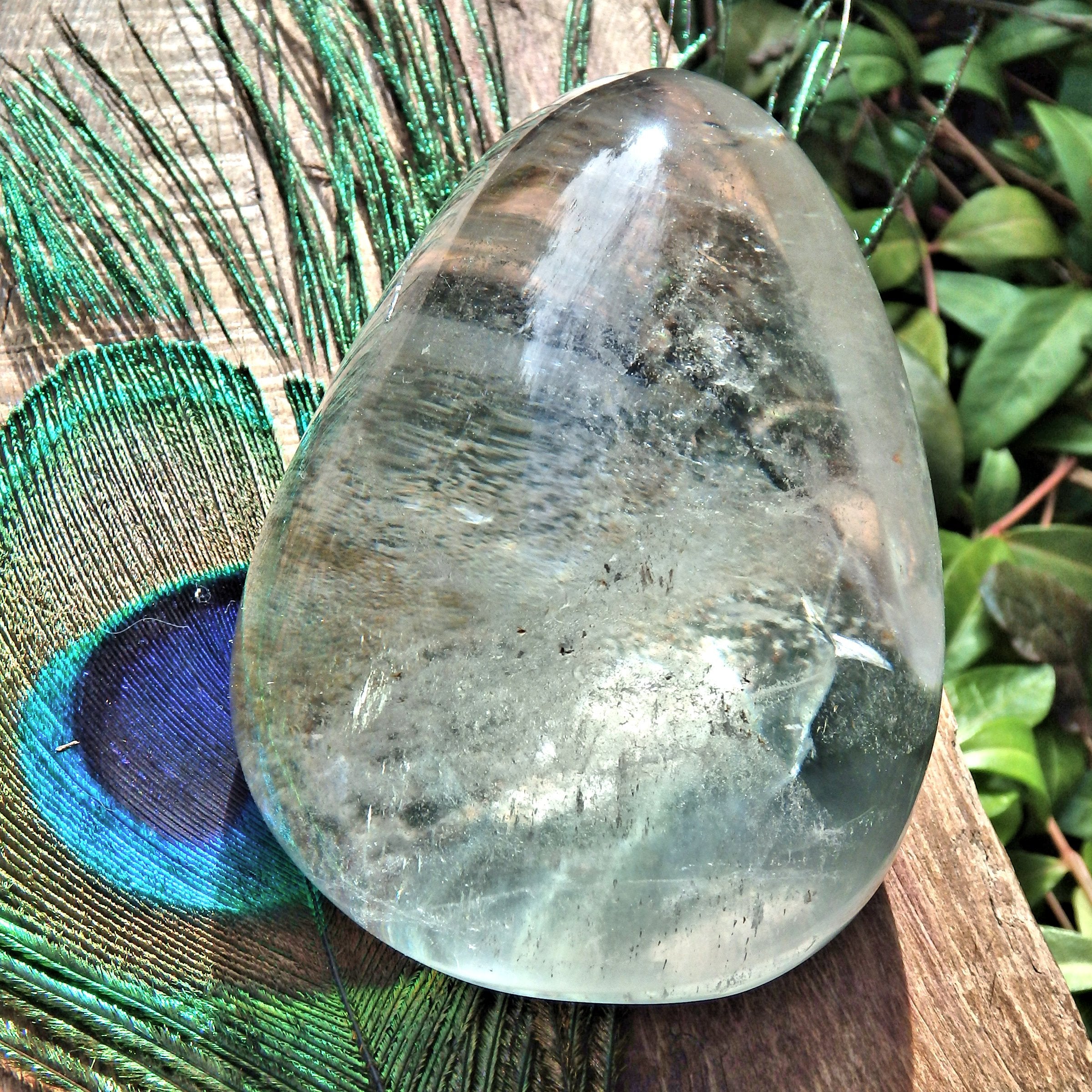 Optical Large  Shamanic Dream Stone Seer Quartz Partially Polished From Brazil
