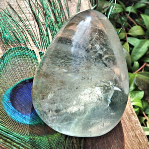 Optical Large  Shamanic Dream Stone Seer Quartz Partially Polished From Brazil