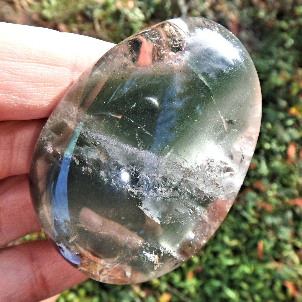 Forest Green Cloud Inclusions Shamanic Dream Stone Seer Quartz Partially Polished From Brazil - Earth Family Crystals