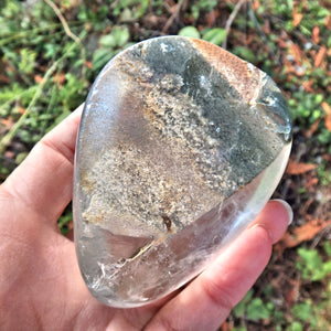 Optical Large  Shamanic Dream Stone Seer Quartz Partially Polished From Brazil