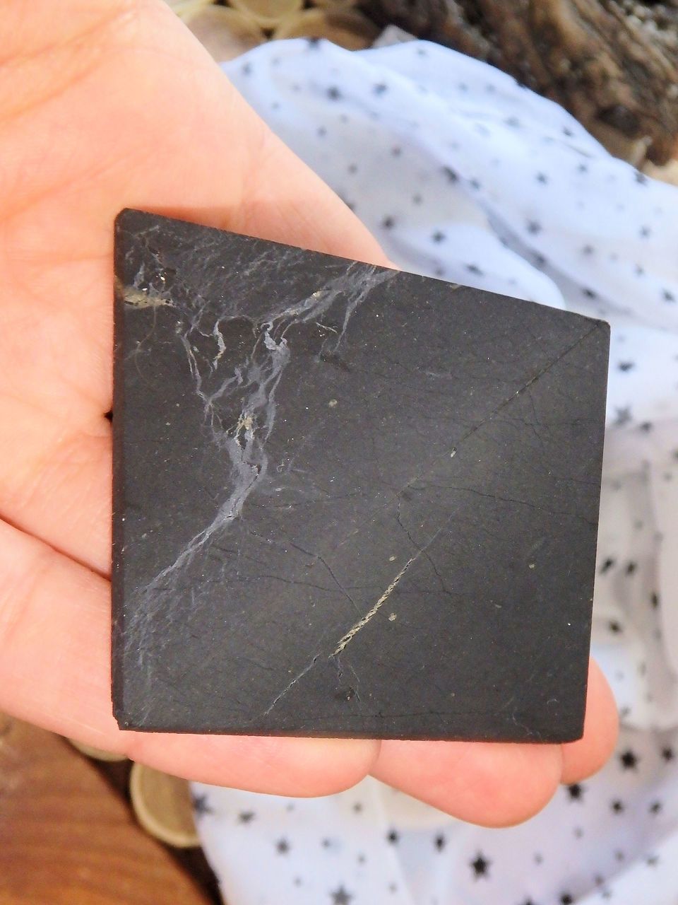 EMF Protective Unpolished Shungite Pyramid Carving REDUCED - Earth Family Crystals