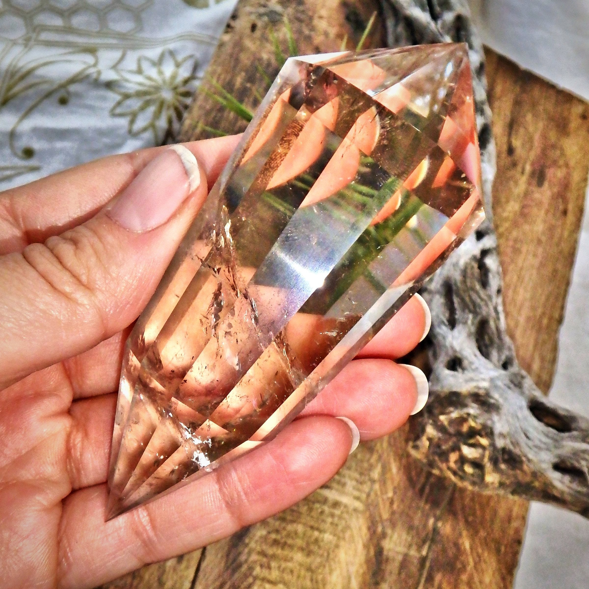 Extreme Brilliance & Clarity Smoky Quartz Vogel Carving From Brazil - Earth Family Crystals