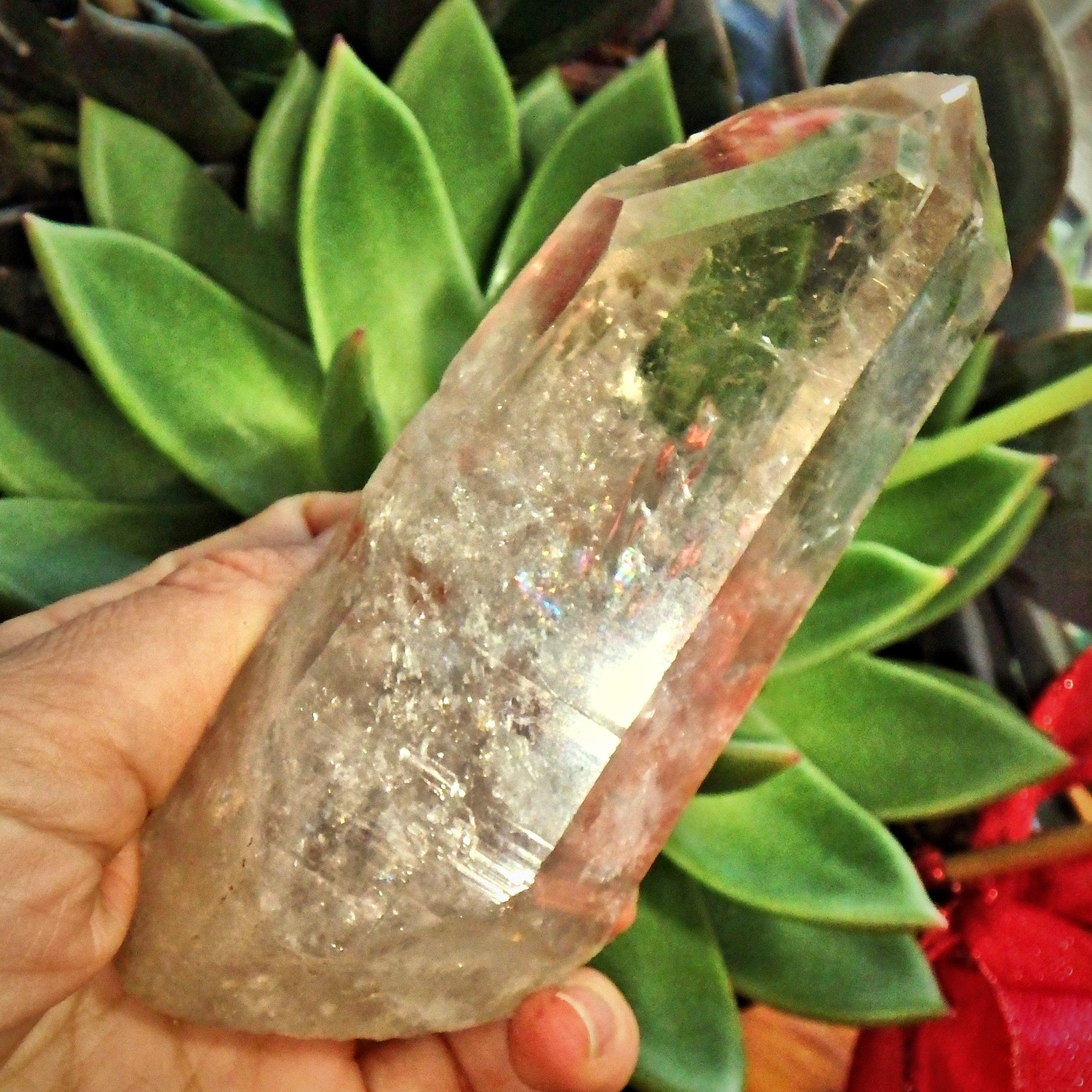 Fantastic Rainbows Optical Smoky Quartz Large Point From Brazil - Earth Family Crystals