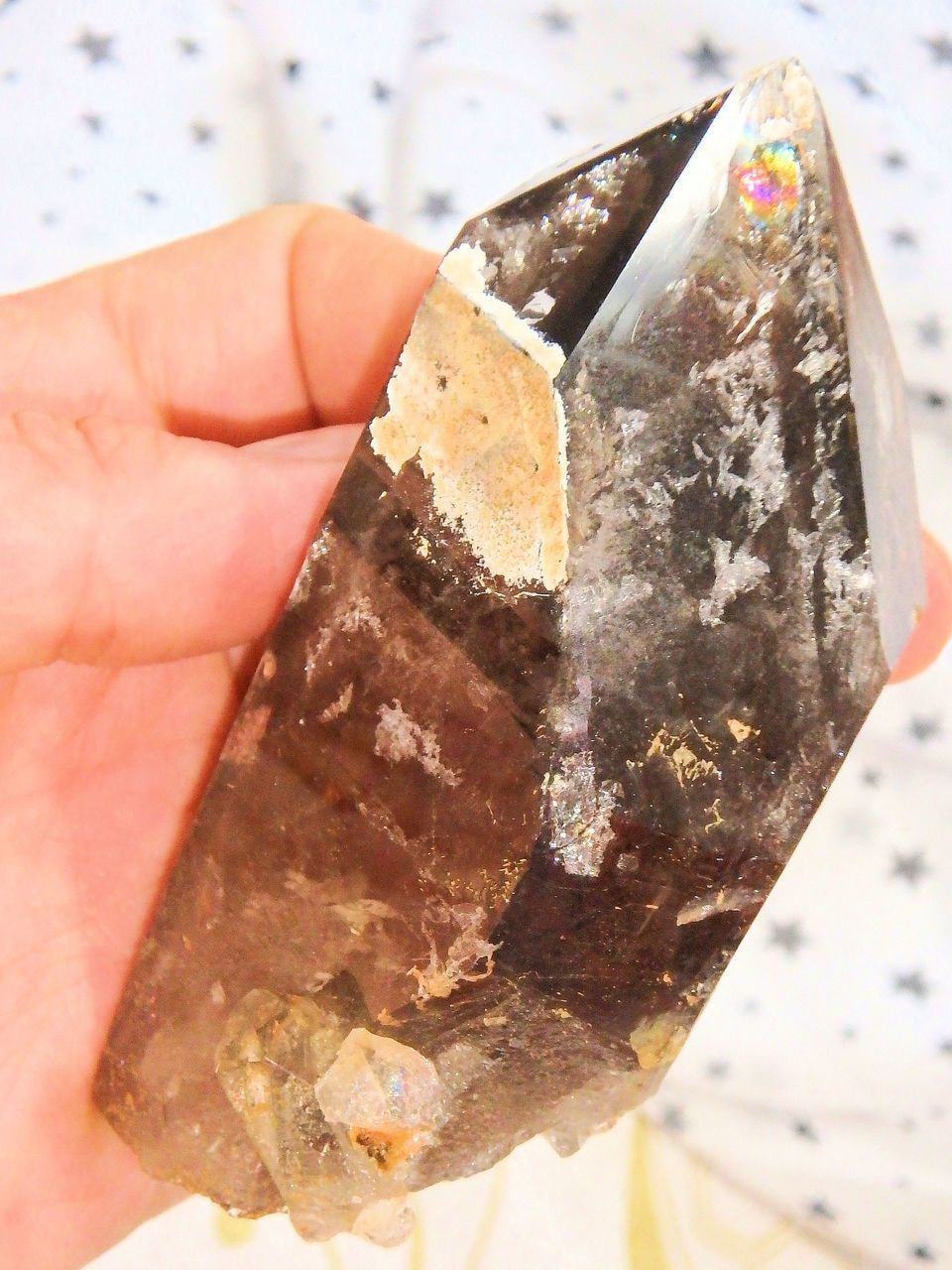 Brilliant Self Healed Natural Smoky Quartz With Attached Baby Specimen From Malawi - Earth Family Crystals