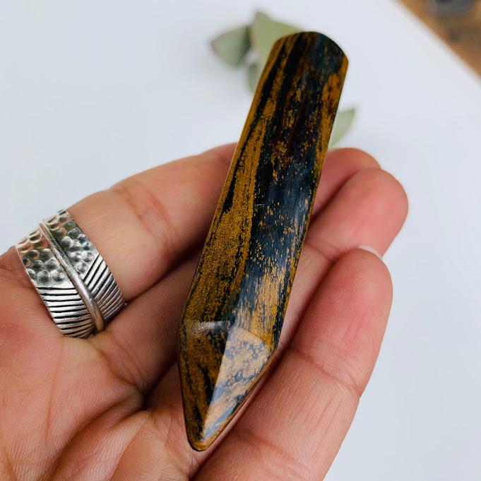 Unique & Stunning Healing Pietersite Wand Carving #1 - Earth Family Crystals