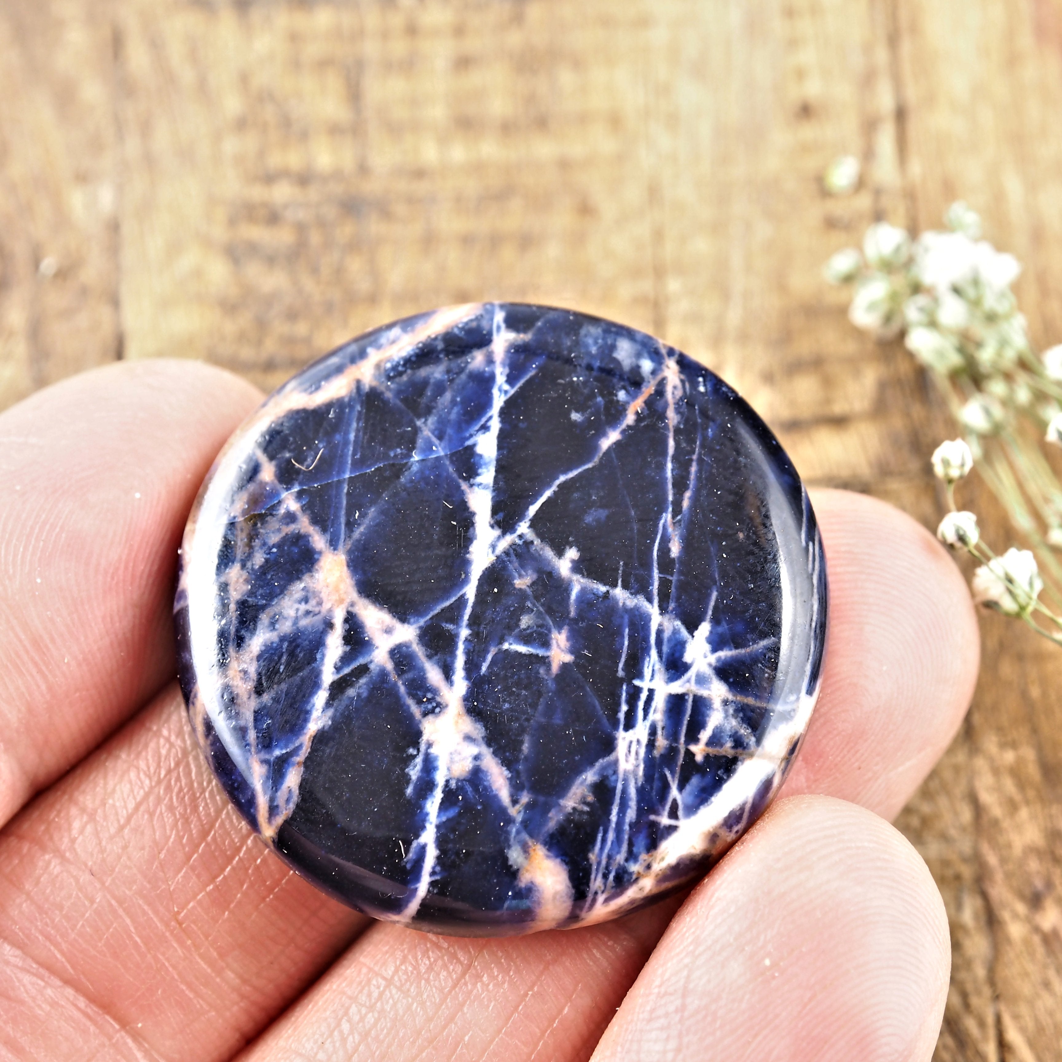 Stunning Deep Blue Sodalite Round  Cabochon -Ideal for Crafting - Earth Family Crystals