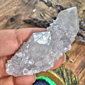 Twin Flame Sparkling White Spirit Quartz Cluster 8 - Earth Family Crystals