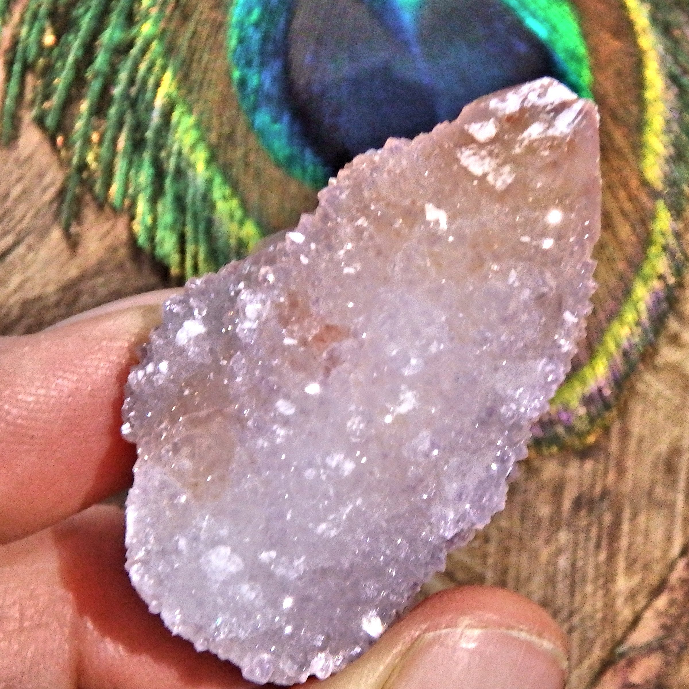 Red Hematite Included Amethyst Spirit Quartz Sparkle Point - Earth Family Crystals