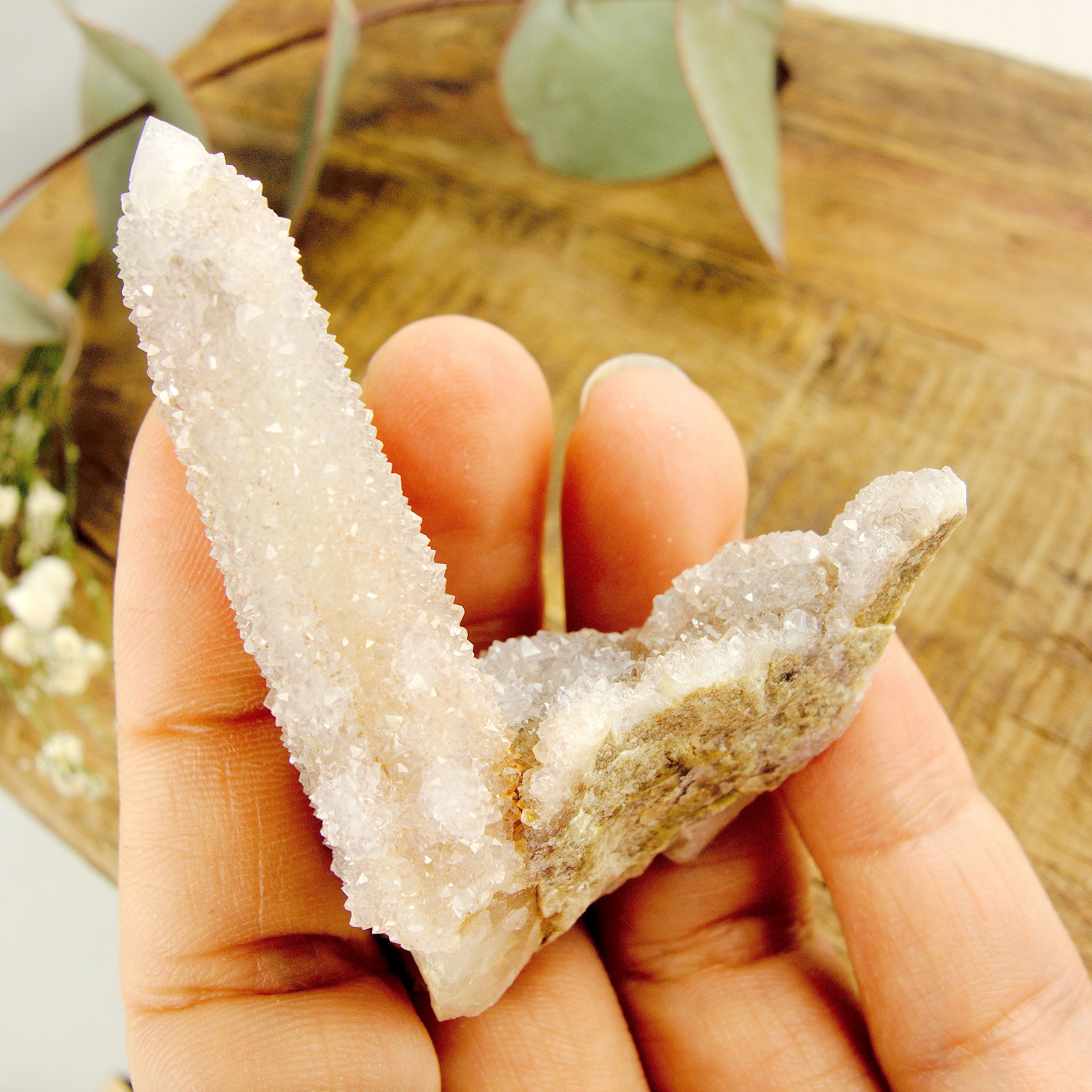 Red Hematite Inclusions Amethyst Spirit Quartz Point Specimen - Earth Family Crystals