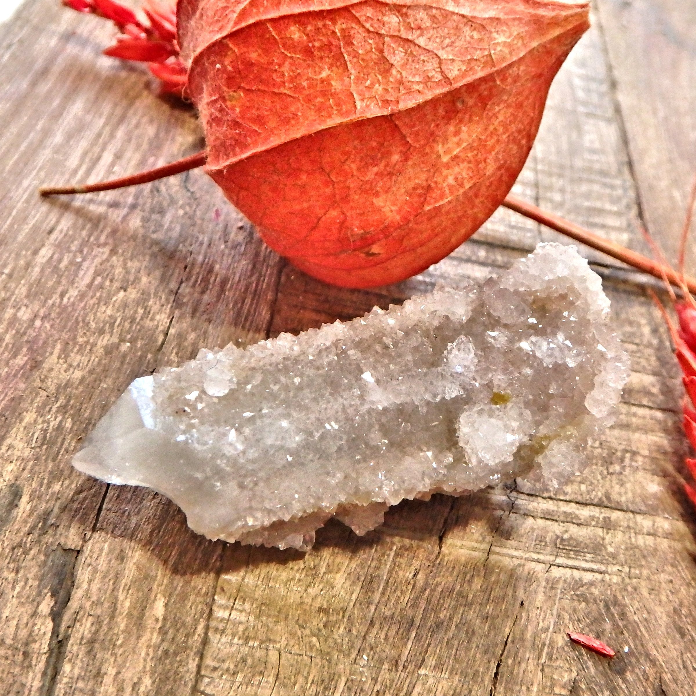 Sparkly White Spirit Quartz Point With Citrine Inclusions