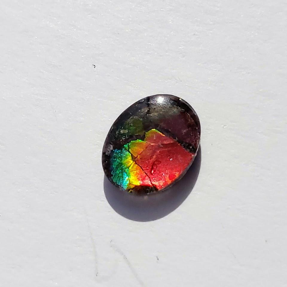 Quartz Capped Alberta Ammolite Small Cabochon in Collectors Box -Ideal for Crafting #2