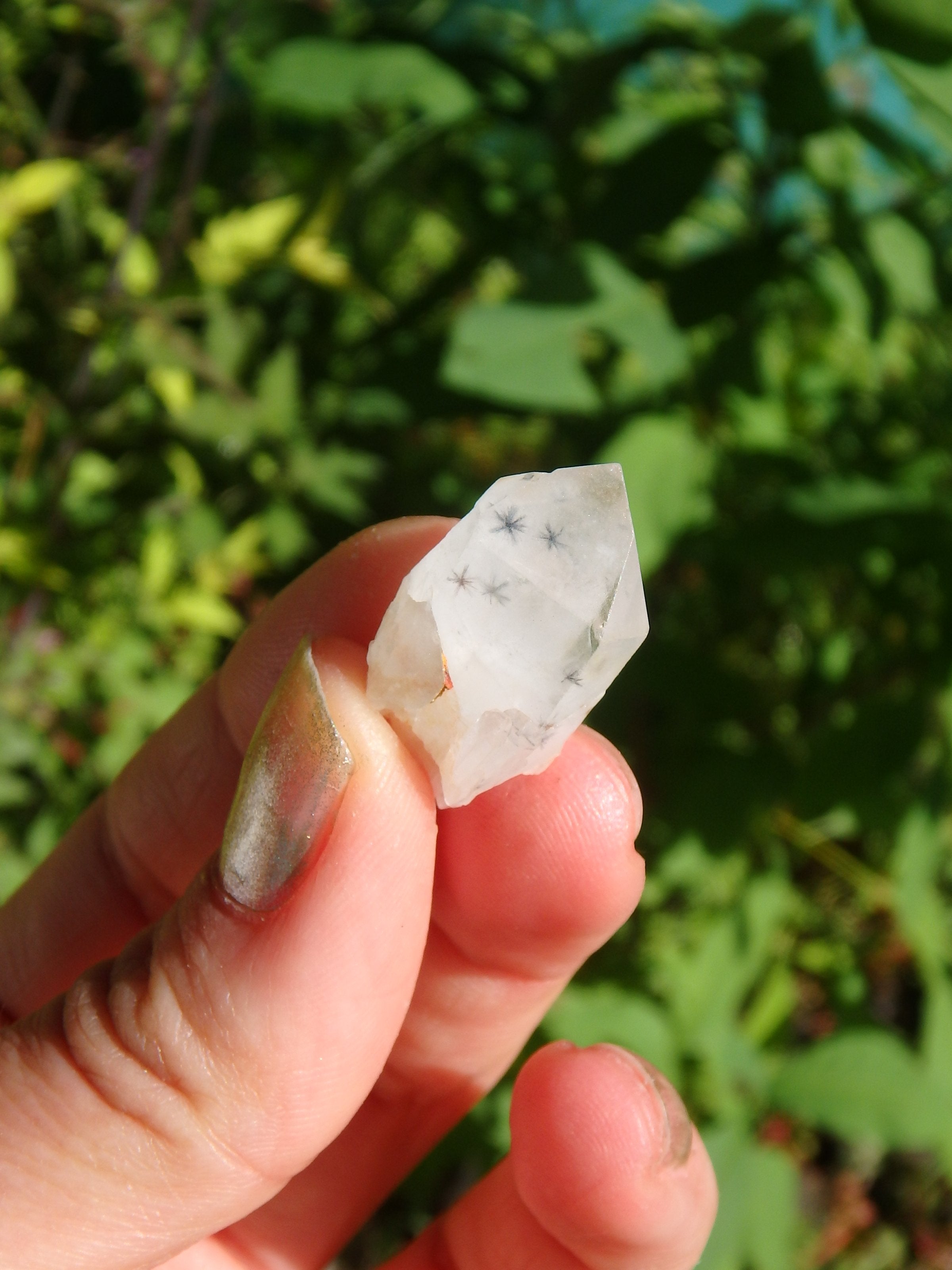 Very Rare~Star Hollandite Quartz Point Collectors Dainty Specimen From Madagascar - Earth Family Crystals