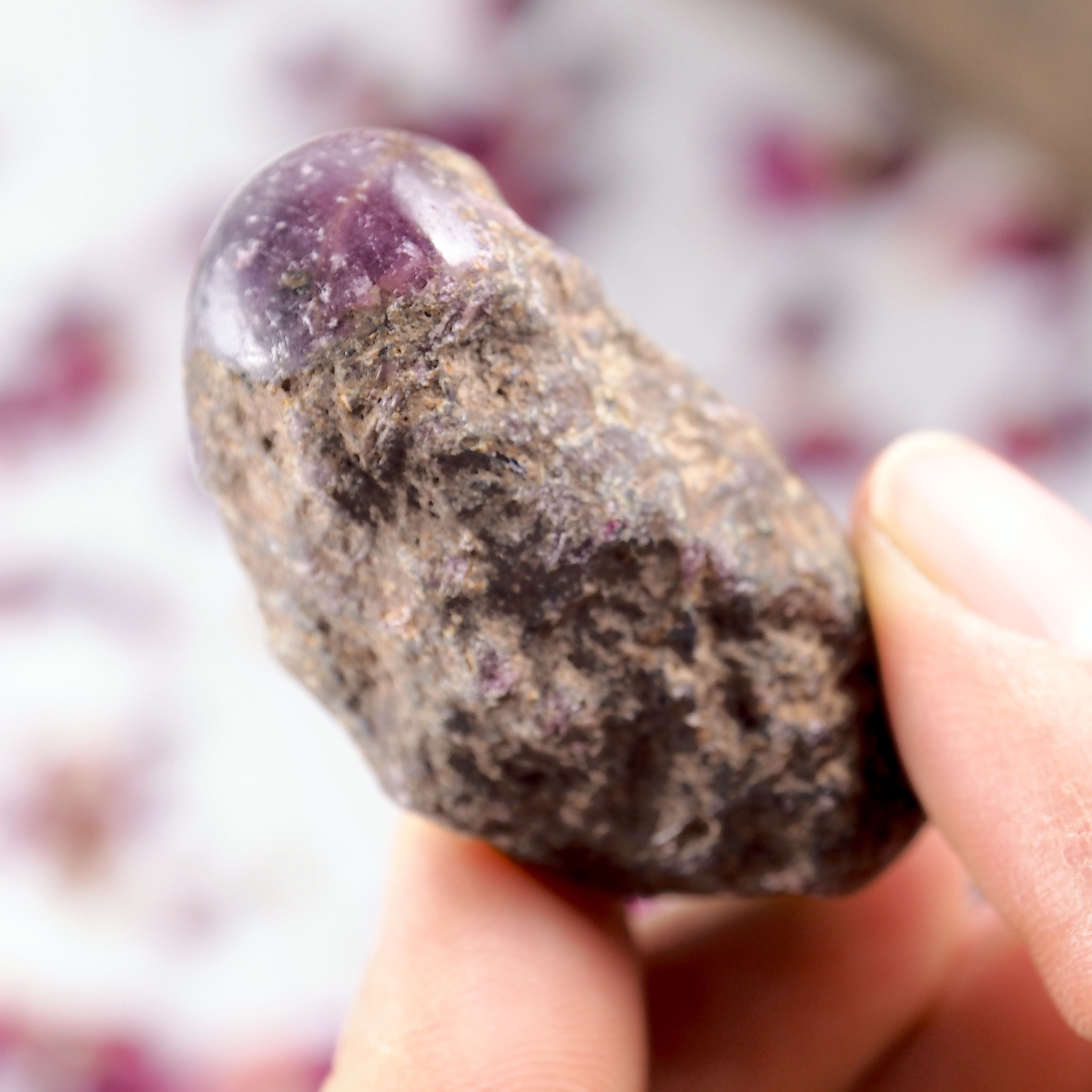 Partially Polished Star Ruby Point Specimen From India #1 - Earth Family Crystals