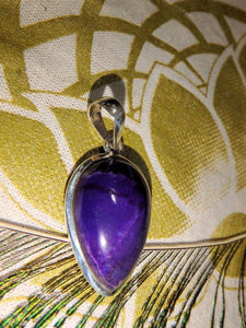 Deep Purple Healing Sugilite Pendant in Sterling Silver (Includes Silver Chain) - Earth Family Crystals