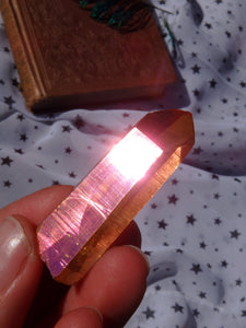 Uplifting Beauty! Sunset Aura Lemurian Quartz Point 3 - Earth Family Crystals