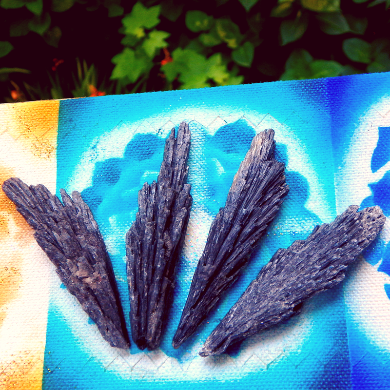 Black Kyanite Fan Specimen - Earth Family Crystals