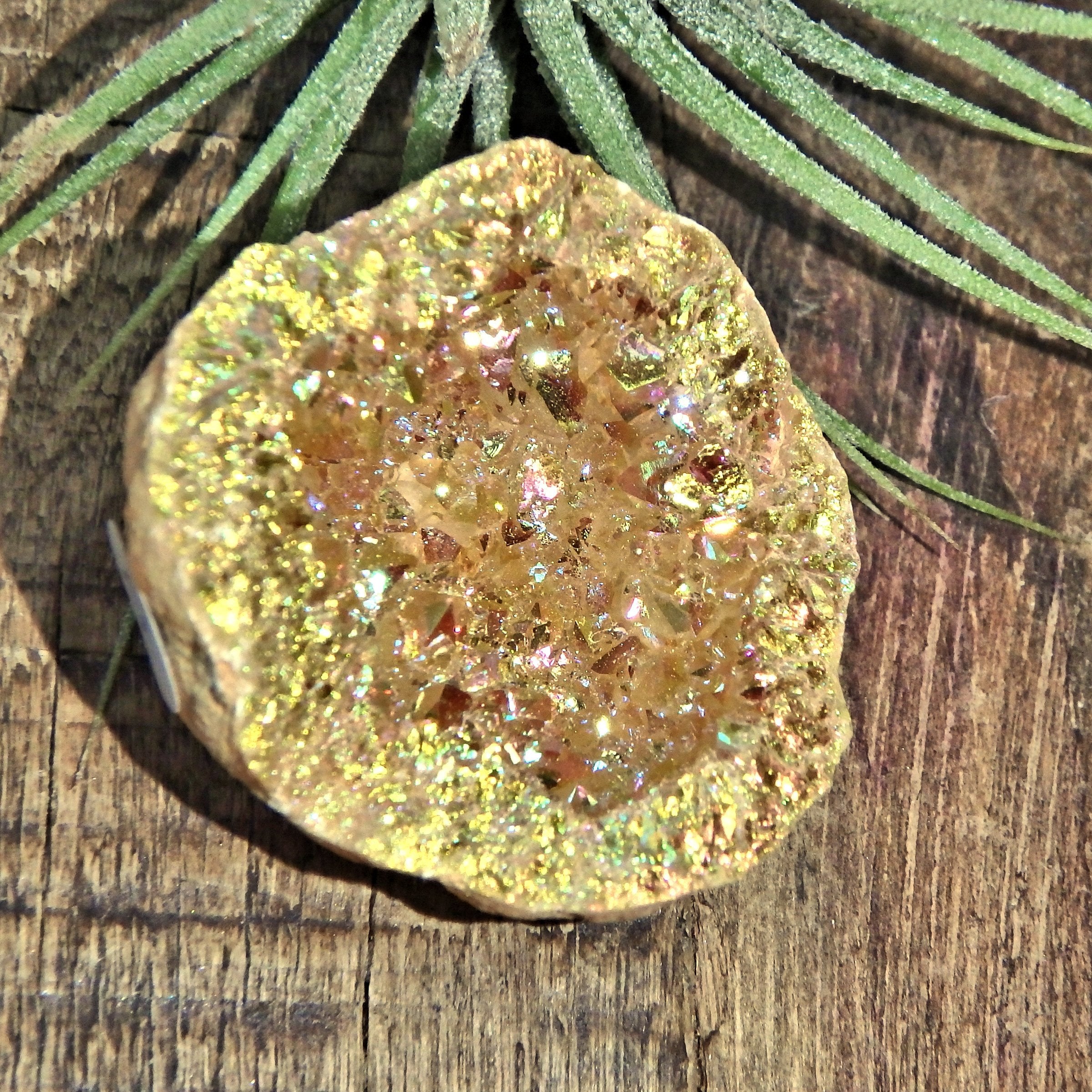 Sparkling Sunshine Aura Quartz Geode 2