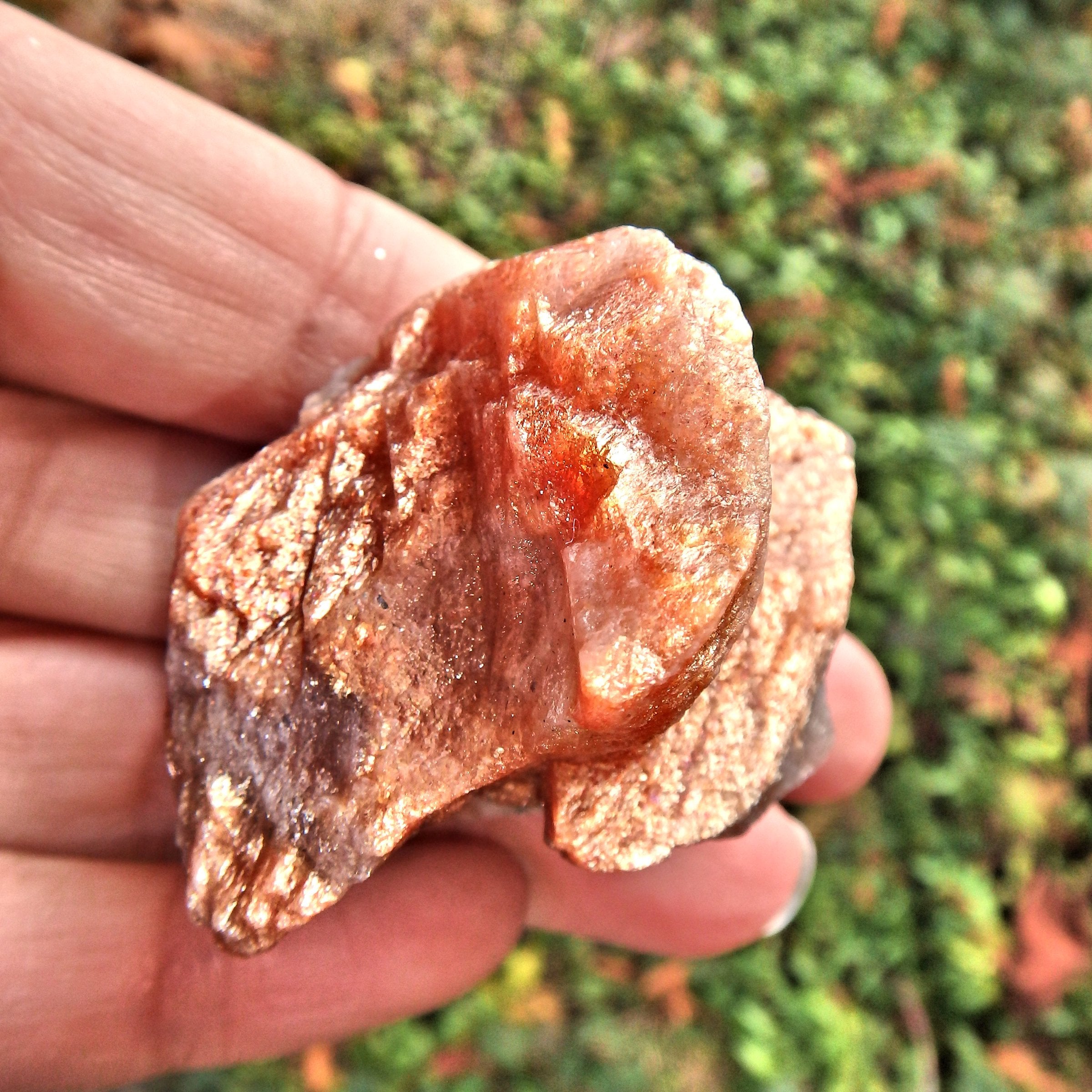 Raw & Healing Lava Gold Fire Sunstone Chunk From India - Earth Family Crystals