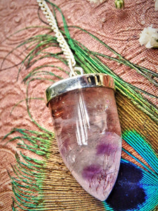 Pretty Inclusions Super 7 Pendulum With Quartz Bail - Earth Family Crystals