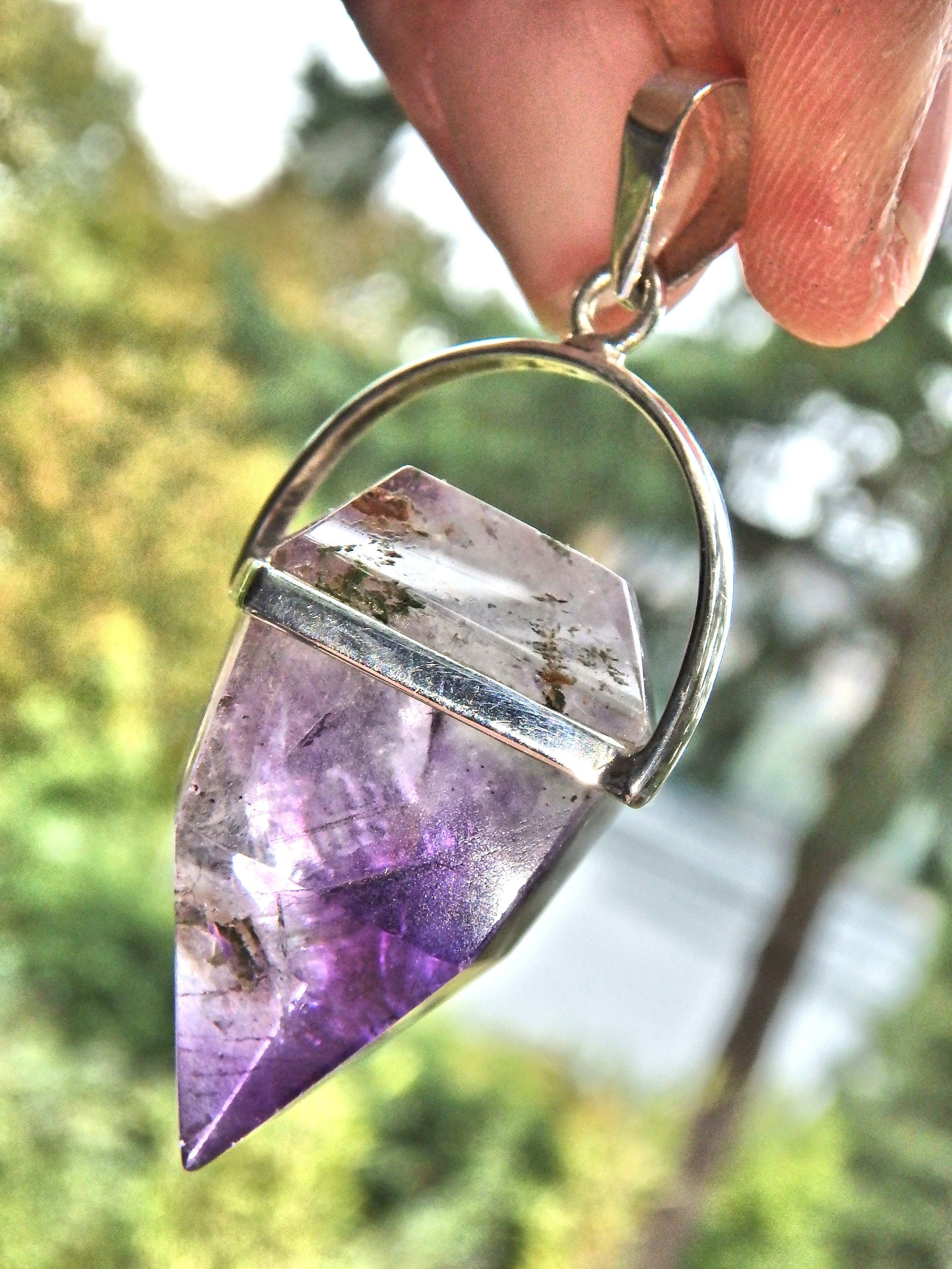 Deep Jelly Purple Super 7 Polished Pendant in Sterling Silver (Includes Silver Chain)1 - Earth Family Crystals