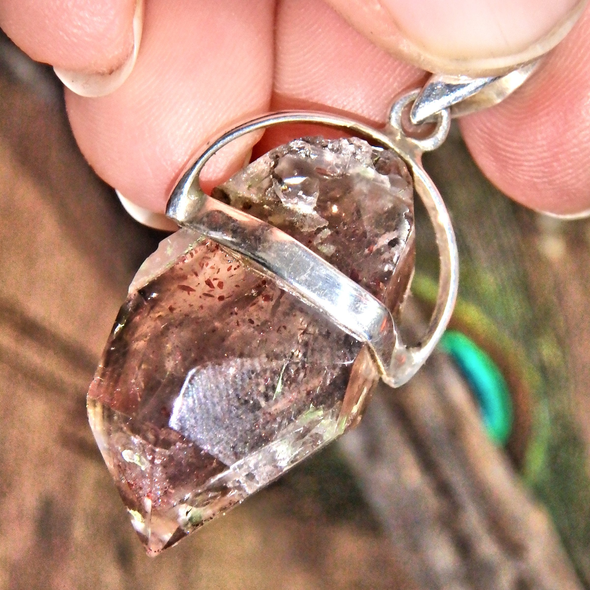 Partially Polished Super 7 (Melody Stone) Pendant in Sterling Silver (Includes Silver Chain) 1 - Earth Family Crystals
