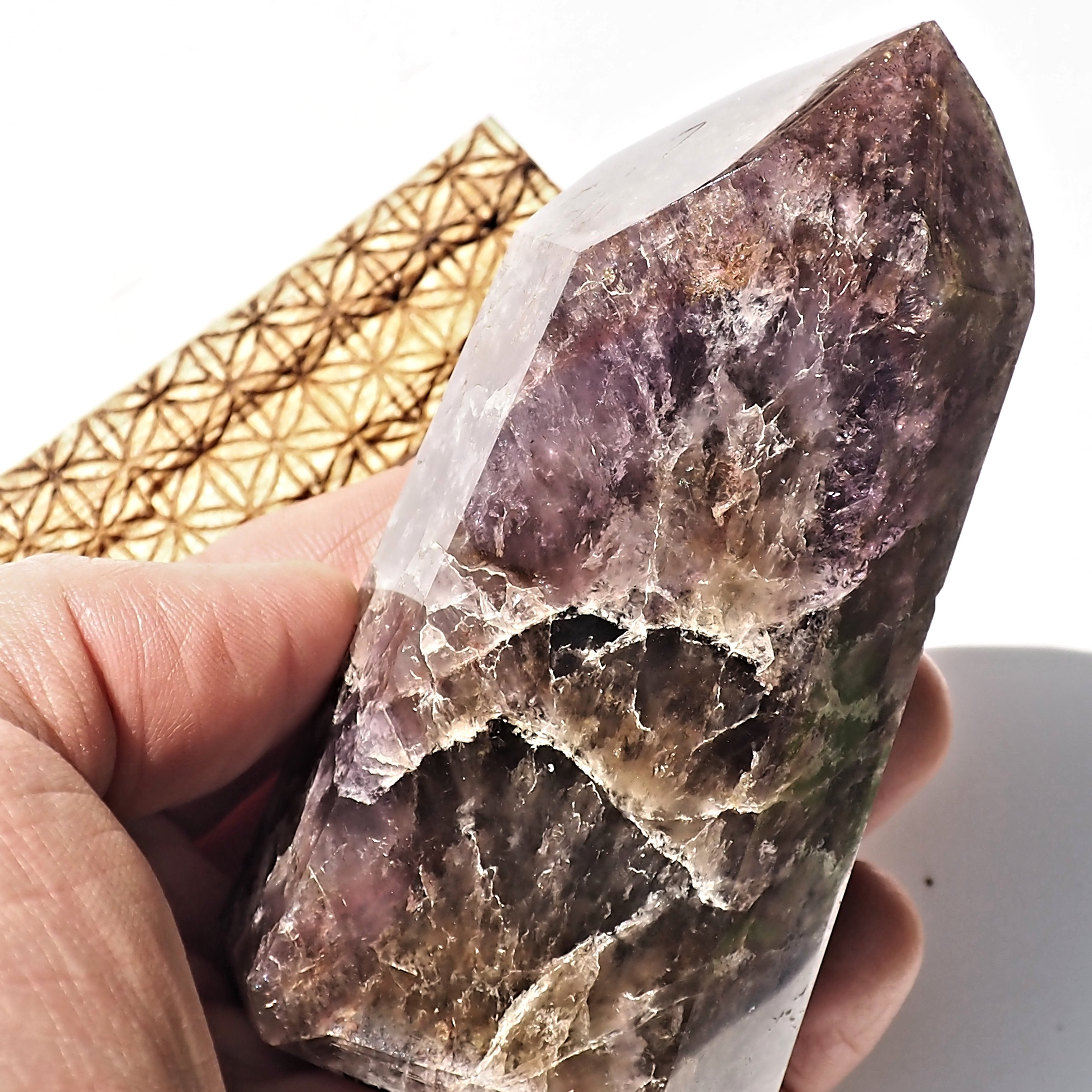 Gorgeous Colors Super 7 Standing Display Tower From Brazil #1 - Earth Family Crystals