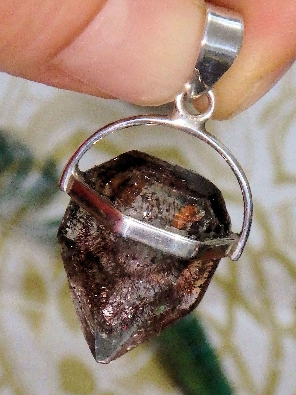 Pretty Partially Polished Super 7 (Melody Stone) Pendant in Sterling Silver (Includes Silver Chain)1 - Earth Family Crystals