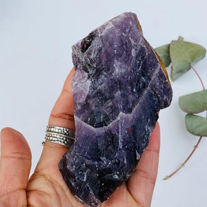 Deep Purple Genuine Canadian Auralite-23 Standing Chunky Raw Display Specimen - Earth Family Crystals