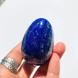 Beautiful Medium Lapis Lazuli Egg Carving #3 - Earth Family Crystals