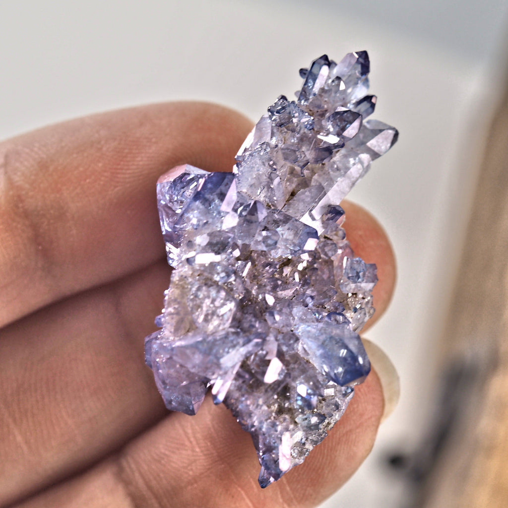 Cute Tanzan Aura Quartz Druzy Small Cluster - Earth Family Crystals