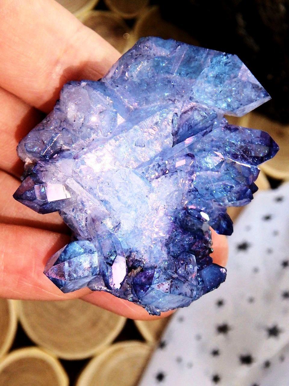 Amazing Sparkle Arkansas Quartz Tanzan Aura Cluster 1 - Earth Family Crystals