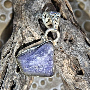 Spirit Revival Raw Tanzanite Pendant Sterling Silver (Includes Silver Chain)