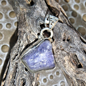 Spirit Revival Raw Tanzanite Pendant Sterling Silver (Includes Silver Chain)